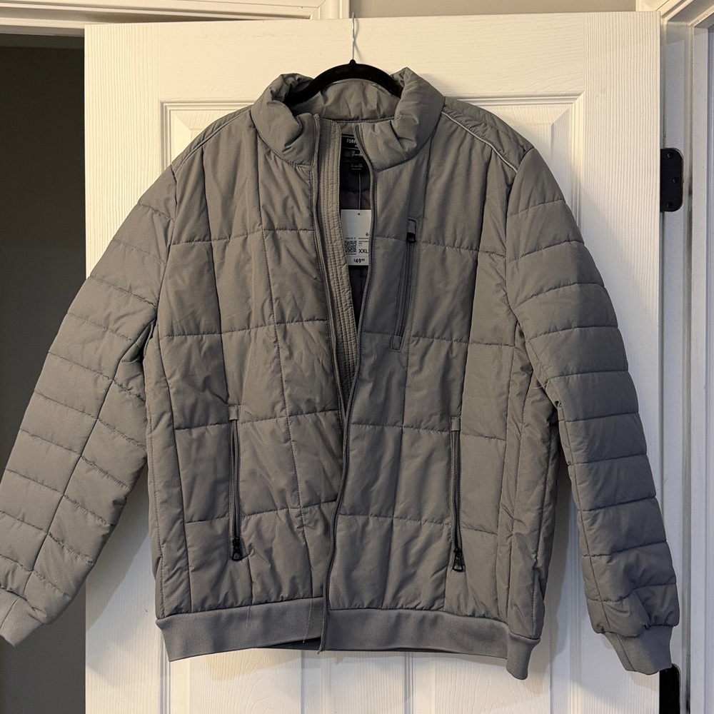 Forever 21 Gray Quilted Bomber Jacket